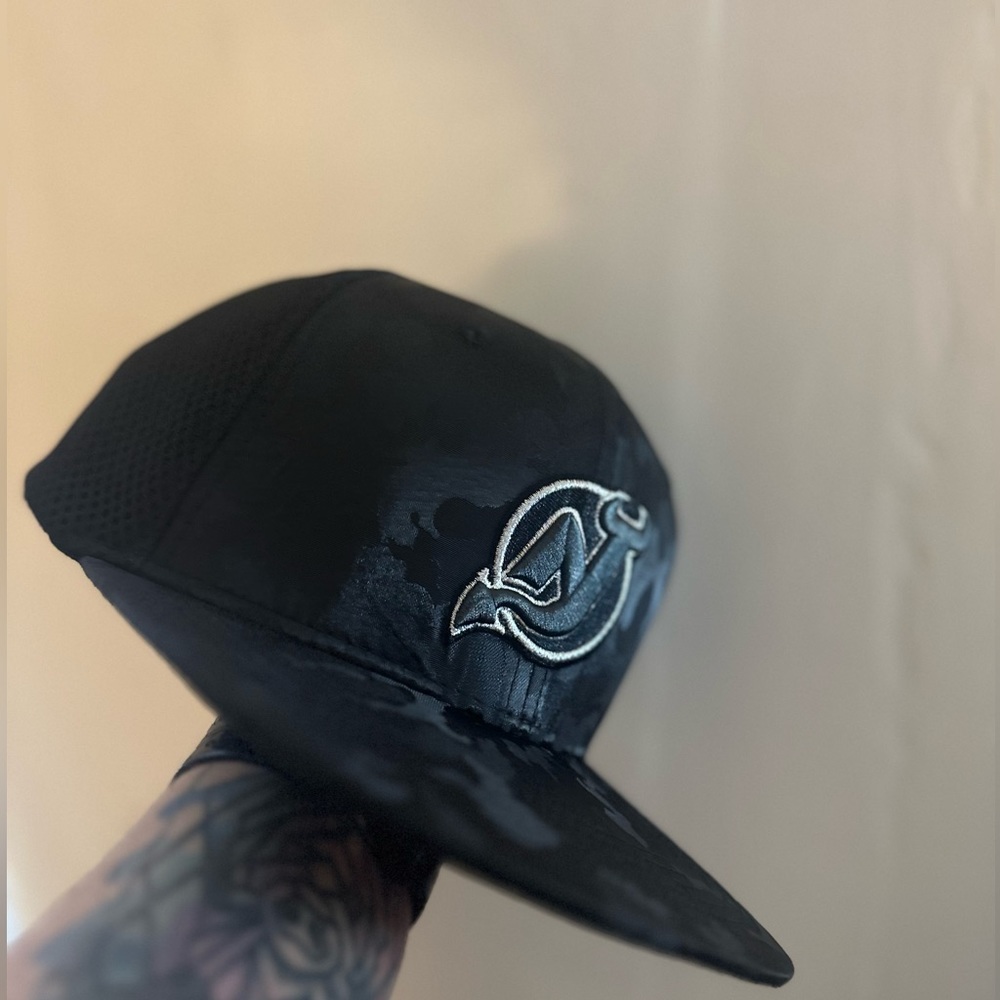 NJ Devils Military Appreciation Hat in Black Camo.
